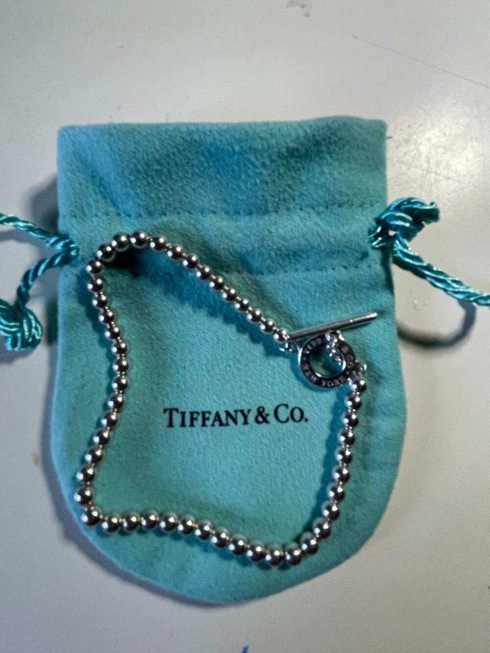Tiffany & Co. Mini Bead Ball Toggle Bracelet Sterling Silver